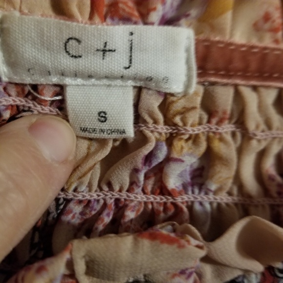 Bohemian Blouse Sheer by C+J size Small Women's - Picture 7 of 8